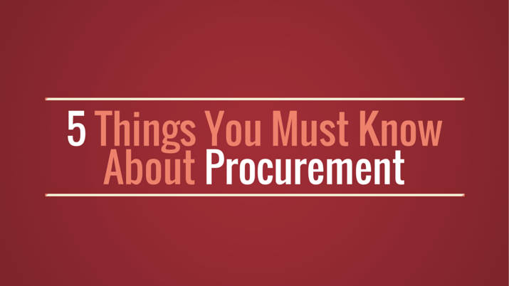 A red poster that says "5 things you must know about procurement".
