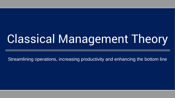 Classical Management Function