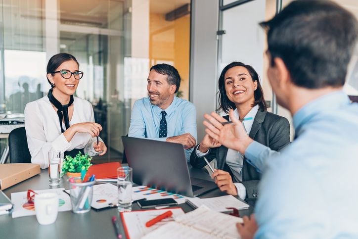 HR professionals having an office meeting